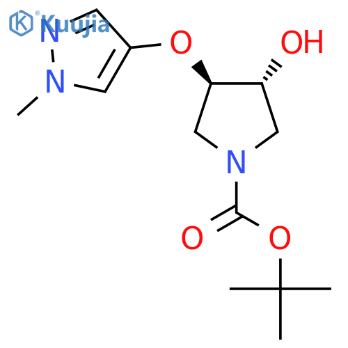 rac-tert-butyl (3R,4R)-3-hydroxy-4-(1-methyl-1H-pyrazol-4-yl)oxypyrrolidine-1-carboxylate structure