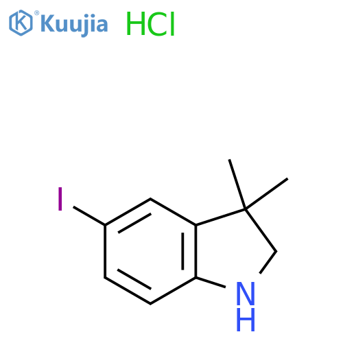 5-Iodo-3,3-dimethyl-2,3-dihydro-1H-indole hydrochloride structure