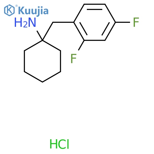 1-[(2,4-Difluorophenyl)methyl]cyclohexan-1-amine;hydrochloride structure