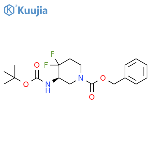 benzyl (3R)-3-((tert-butoxycarbonyl)amino)-4,4-difluorocyclohexane-1-carboxylate structure