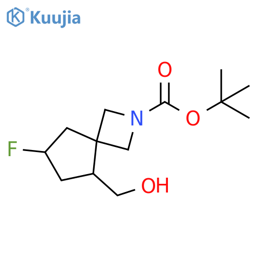 tert-butyl 7-fluoro-5-(hydroxymethyl)-2-azaspiro[3.4]octane-2-carboxylate structure