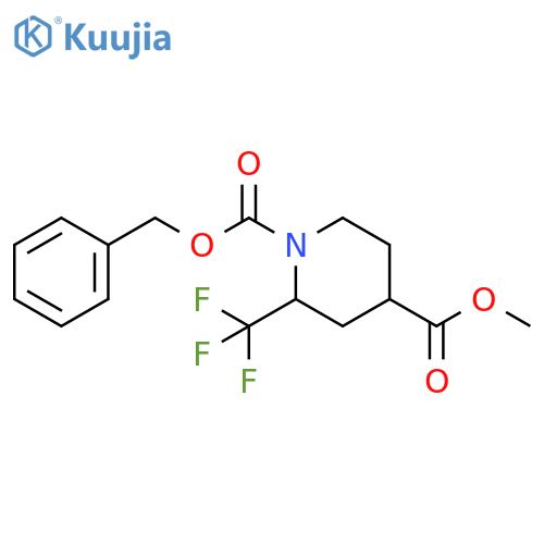 O1-benzyl O4-methyl 2-(trifluoromethyl)piperidine-1,4-dicarboxylate structure