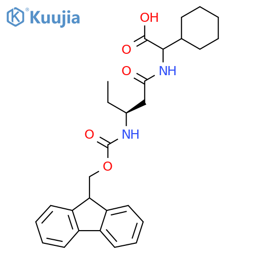 2-cyclohexyl-2-(3S)-3-({(9H-fluoren-9-yl)methoxycarbonyl}amino)pentanamidoacetic acid structure