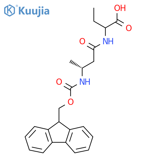 2-(3R)-3-({(9H-fluoren-9-yl)methoxycarbonyl}amino)butanamidobutanoic acid structure