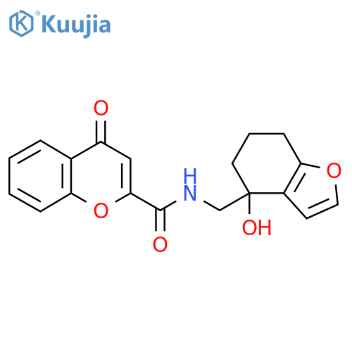 N-(4-hydroxy-4,5,6,7-tetrahydro-1-benzofuran-4-yl)methyl-4-oxo-4H-chromene-2-carboxamide structure