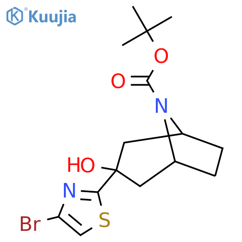 Tert-butyl 3-(4-bromo-1,3-thiazol-2-yl)-3-hydroxy-8-azabicyclo[3.2.1]octane-8-carboxylate structure