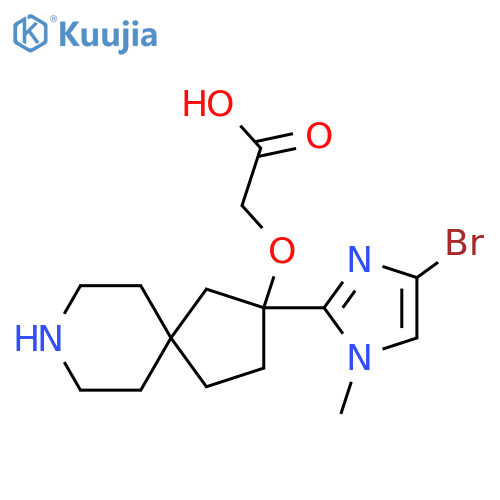 2-{[2-(4-bromo-1-methyl-1H-imidazol-2-yl)-8-azaspiro[4.5]decan-2-yl]oxy}acetic acid structure