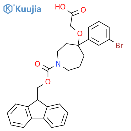 2-{[4-(3-bromophenyl)-1-{[(9H-fluoren-9-yl)methoxy]carbonyl}azepan-4-yl]oxy}acetic acid structure