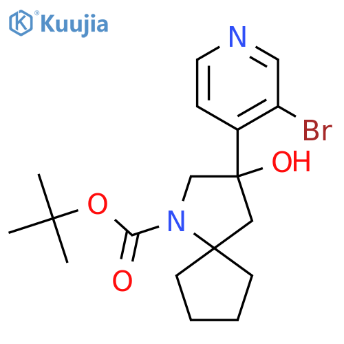 Tert-butyl 3-(3-bromopyridin-4-yl)-3-hydroxy-1-azaspiro[4.4]nonane-1-carboxylate structure