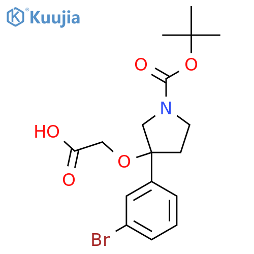 2-{[3-(3-Bromophenyl)-1-[(tert-butoxy)carbonyl]pyrrolidin-3-yl]oxy}acetic acid structure