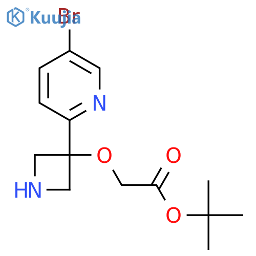 Tert-butyl 2-{[3-(5-bromopyridin-2-yl)azetidin-3-yl]oxy}acetate structure