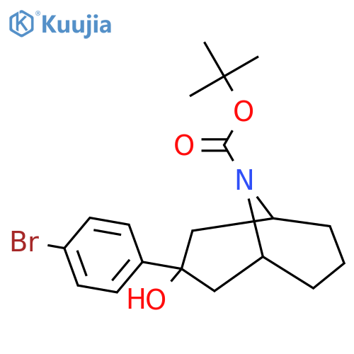 Tert-butyl 3-(4-bromophenyl)-3-hydroxy-9-azabicyclo[3.3.1]nonane-9-carboxylate structure