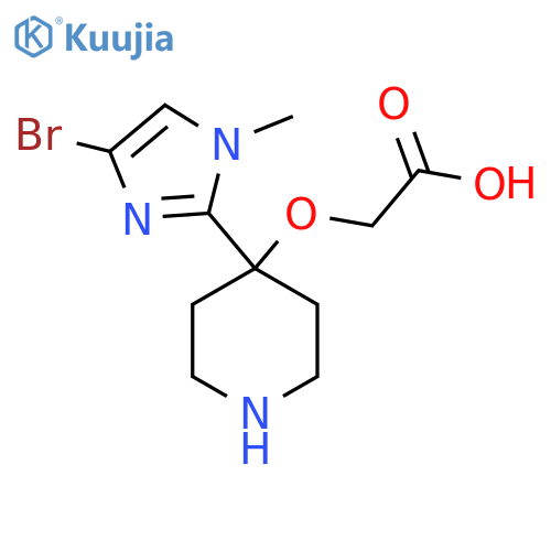 2-{[4-(4-bromo-1-methyl-1H-imidazol-2-yl)piperidin-4-yl]oxy}acetic acid structure