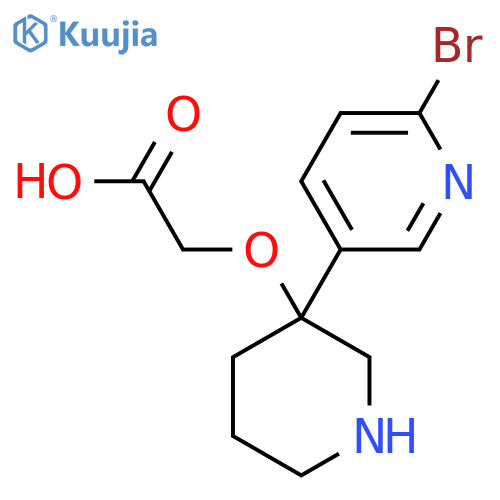 2-{[3-(6-Bromopyridin-3-yl)piperidin-3-yl]oxy}acetic acid structure
