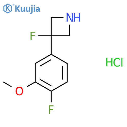 3-Fluoro-3-(4-fluoro-3-methoxyphenyl)azetidine;hydrochloride structure