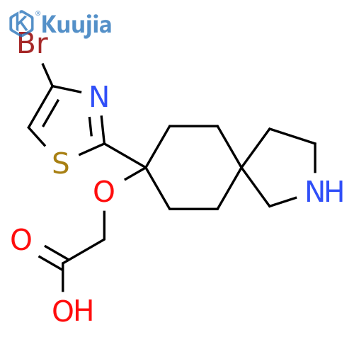 2-{[8-(4-Bromo-1,3-thiazol-2-yl)-2-azaspiro[4.5]decan-8-yl]oxy}acetic acid structure