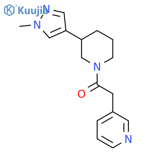 1-3-(1-methyl-1H-pyrazol-4-yl)piperidin-1-yl-2-(pyridin-3-yl)ethan-1-one structure