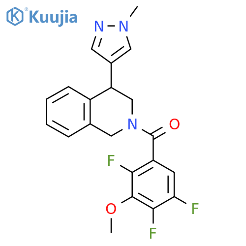4-(1-methyl-1H-pyrazol-4-yl)-2-(2,4,5-trifluoro-3-methoxybenzoyl)-1,2,3,4-tetrahydroisoquinoline structure