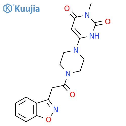 6-{4-2-(1,2-benzoxazol-3-yl)acetylpiperazin-1-yl}-3-methyl-1,2,3,4-tetrahydropyrimidine-2,4-dione structure