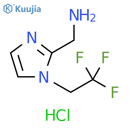 1H-Imidazole-2-methanamine, 1-(2,2,2-trifluoroethyl)-, hydrochloride (1:2) structure