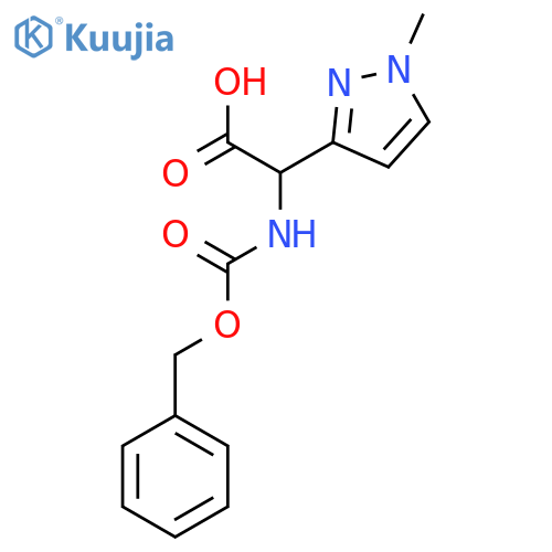 2-{(benzyloxy)carbonylamino}-2-(1-methyl-1H-pyrazol-3-yl)acetic acid structure