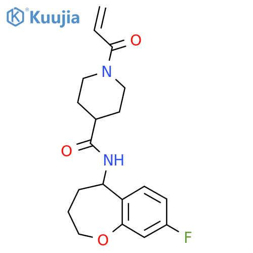N-(8-Fluoro-2,3,4,5-tetrahydro-1-benzoxepin-5-yl)-1-prop-2-enoylpiperidine-4-carboxamide structure