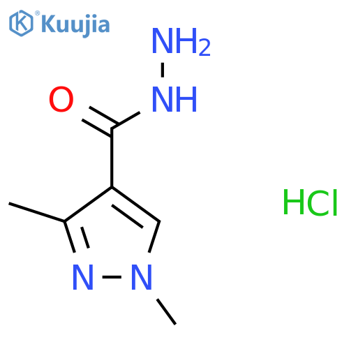 1,3-dimethyl-1H-pyrazole-4-carbohydrazide hydrochloride structure