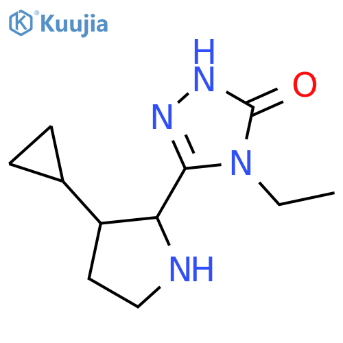 3-(3-cyclopropylpyrrolidin-2-yl)-4-ethyl-4,5-dihydro-1H-1,2,4-triazol-5-one structure