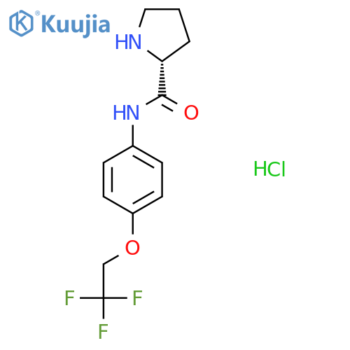 (2R)-N-[4-(2,2,2-Trifluoroethoxy)phenyl]pyrrolidine-2-carboxamide;hydrochloride structure