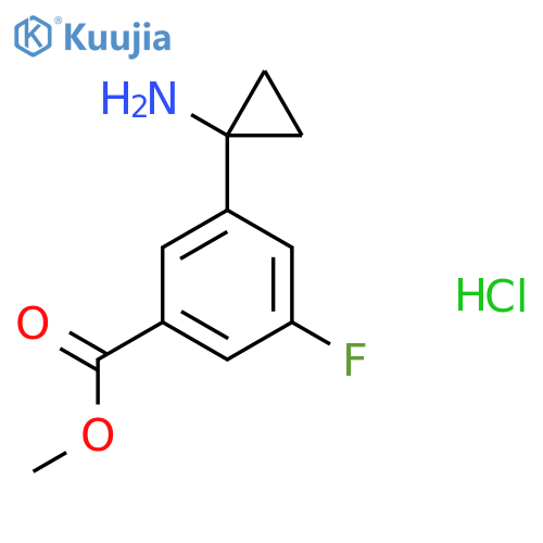 Methyl 3-(1-aminocyclopropyl)-5-fluorobenzoate;hydrochloride structure