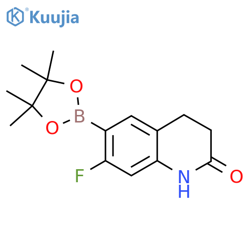 7-fluoro-6-(4,4,5,5-tetramethyl-1,3,2-dioxaborolan-2-yl)-1,2,3,4-tetrahydroquinolin-2-one structure
