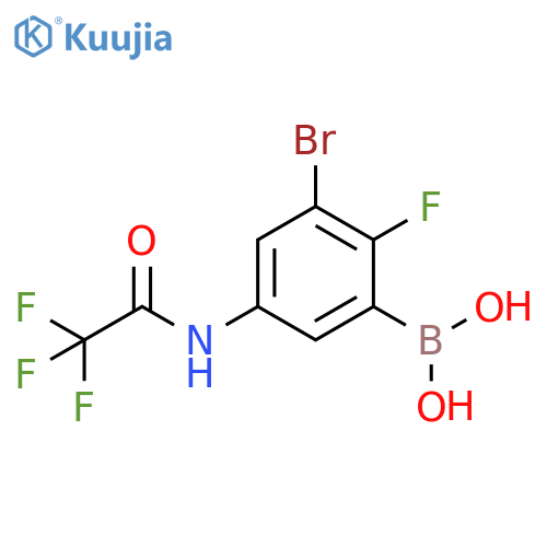 3-Bromo-2-fluoro-5-(trifluoroacetamido)phenylboronic acid structure
