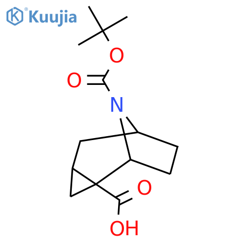9-(tert-butoxy)carbonyl-9-azatricyclo4.2.1.0,2,4nonane-2-carboxylic acid structure