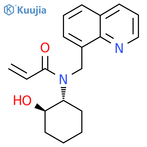 N-[(1R,2R)-2-Hydroxycyclohexyl]-N-(quinolin-8-ylmethyl)prop-2-enamide structure