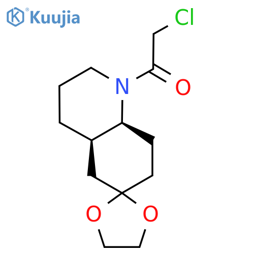 rac-1-(4'aR,8'aS)-octahydro-1'H-spiro1,3-dioxolane-2,6'-quinolin-1'-yl-2-chloroethan-1-one structure
