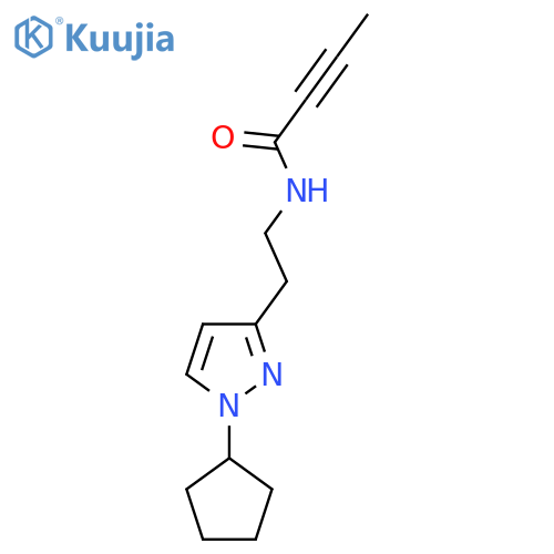 N-[2-(1-Cyclopentylpyrazol-3-yl)ethyl]but-2-ynamide structure