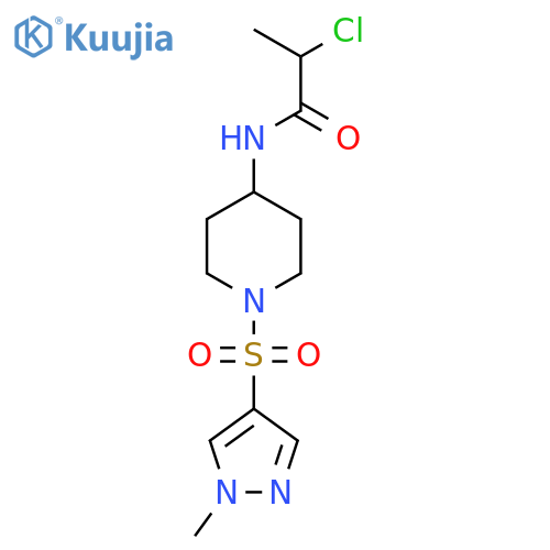 2-Chloro-N-[1-(1-methylpyrazol-4-yl)sulfonylpiperidin-4-yl]propanamide structure