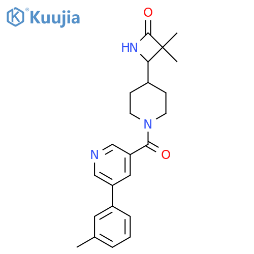 3,3-Dimethyl-4-{1-[5-(3-methylphenyl)pyridine-3-carbonyl]piperidin-4-yl}azetidin-2-one structure