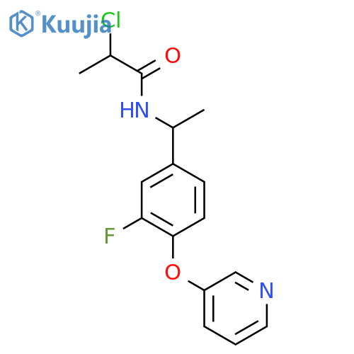 2-Chloro-N-[1-(3-fluoro-4-pyridin-3-yloxyphenyl)ethyl]propanamide structure