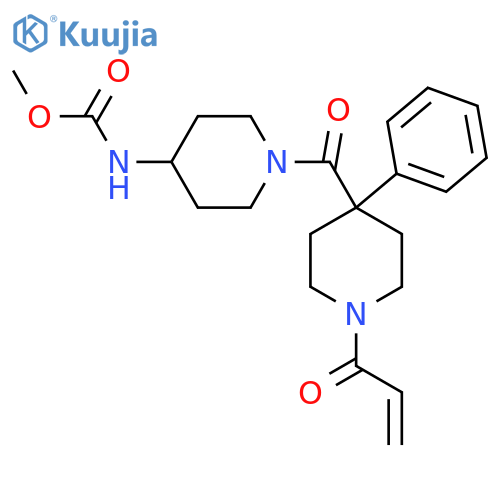 methyl N-{1-[4-phenyl-1-(prop-2-enoyl)piperidine-4-carbonyl]piperidin-4-yl}carbamate structure