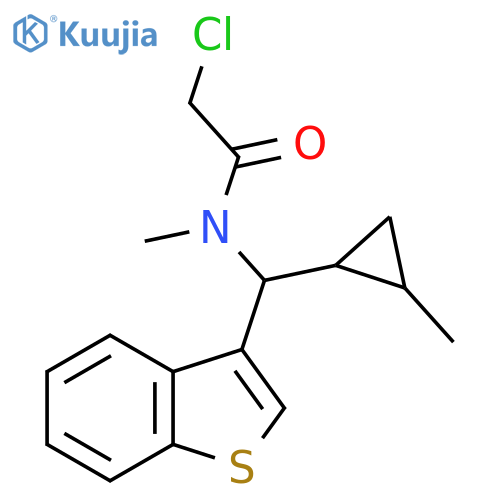 N-(1-benzothiophen-3-yl)(2-methylcyclopropyl)methyl-2-chloro-N-methylacetamide structure