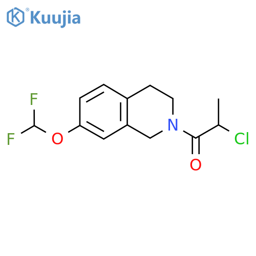 2-Chloro-1-[7-(difluoromethoxy)-3,4-dihydro-1H-isoquinolin-2-yl]propan-1-one structure