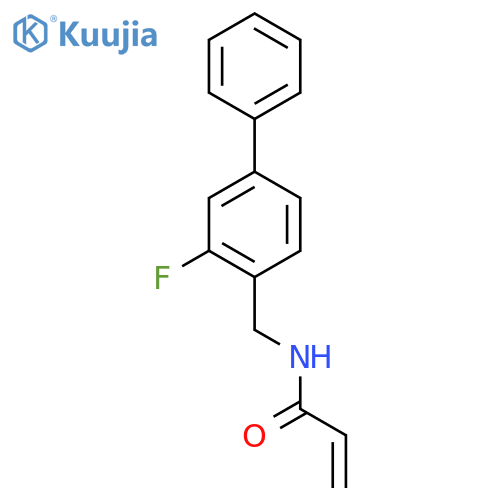 N-({3-fluoro-1,1'-biphenyl-4-yl}methyl)prop-2-enamide structure