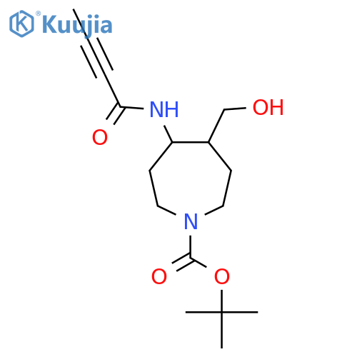 Tert-butyl 4-(but-2-ynamido)-5-(hydroxymethyl)azepane-1-carboxylate structure