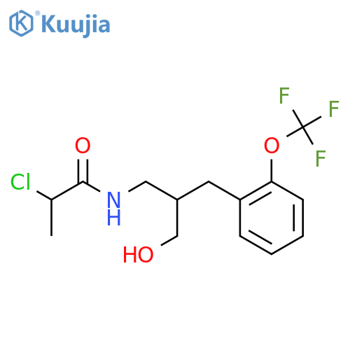 2-Chloro-N-[2-(hydroxymethyl)-3-[2-(trifluoromethoxy)phenyl]propyl]propanamide structure