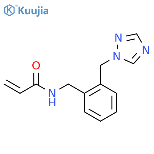 N-({2-(1H-1,2,4-triazol-1-yl)methylphenyl}methyl)prop-2-enamide structure