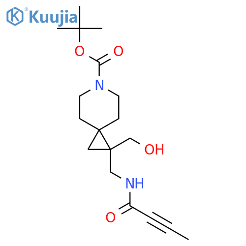 tert-butyl 1-(but-2-ynamido)methyl-1-(hydroxymethyl)-6-azaspiro2.5octane-6-carboxylate structure