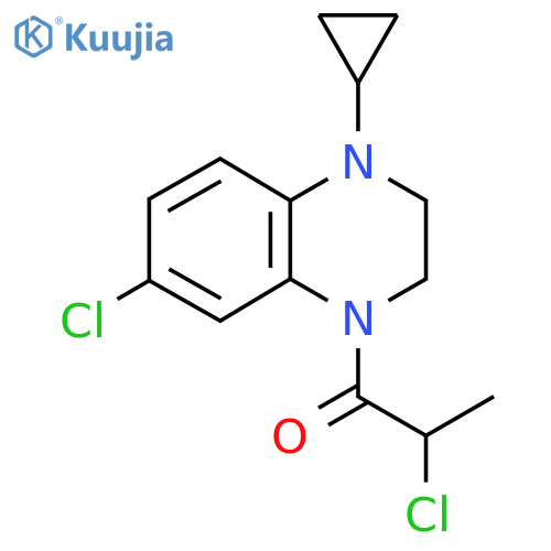 2-Chloro-1-(7-chloro-4-cyclopropyl-2,3-dihydroquinoxalin-1-yl)propan-1-one structure