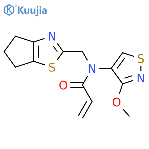 N-({4H,5H,6H-cyclopenta[d][1,3]thiazol-2-yl}methyl)-N-(3-methoxy-1,2-thiazol-4-yl)prop-2-enamide structure