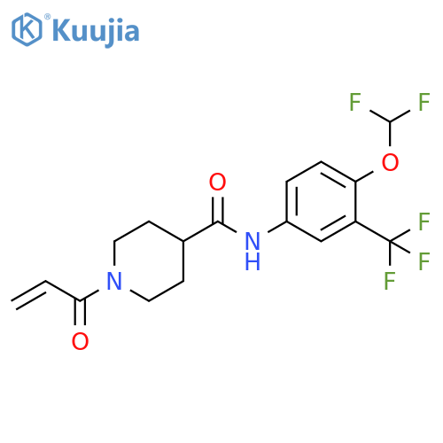 N-[4-(Difluoromethoxy)-3-(trifluoromethyl)phenyl]-1-(1-oxo-2-propen-1-yl)-4-piperidinecarboxamide structure